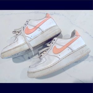 Nike Air Force 1s pink swoosh